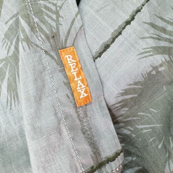 Tommy Bahama Shirt Mens Medium Button Down Cotton Palm Trees Green Top - Picture 9 of 10